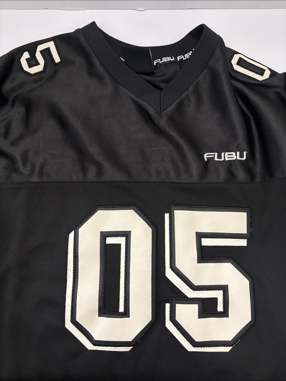 FUBU Black Jersey with White '05' Football Appliqué